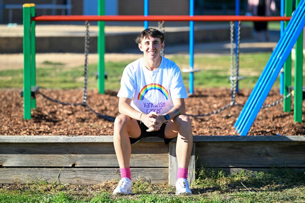 Grade four teacher Calum Gurd in the playground at White Hills Primary. Picture by Enzo Tomasiello
