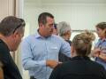 COGB CEO Andrew Cooney talks to residents at a community flood meeting in Huntly on January 17 this year. Picture by Enzo Tomasiello