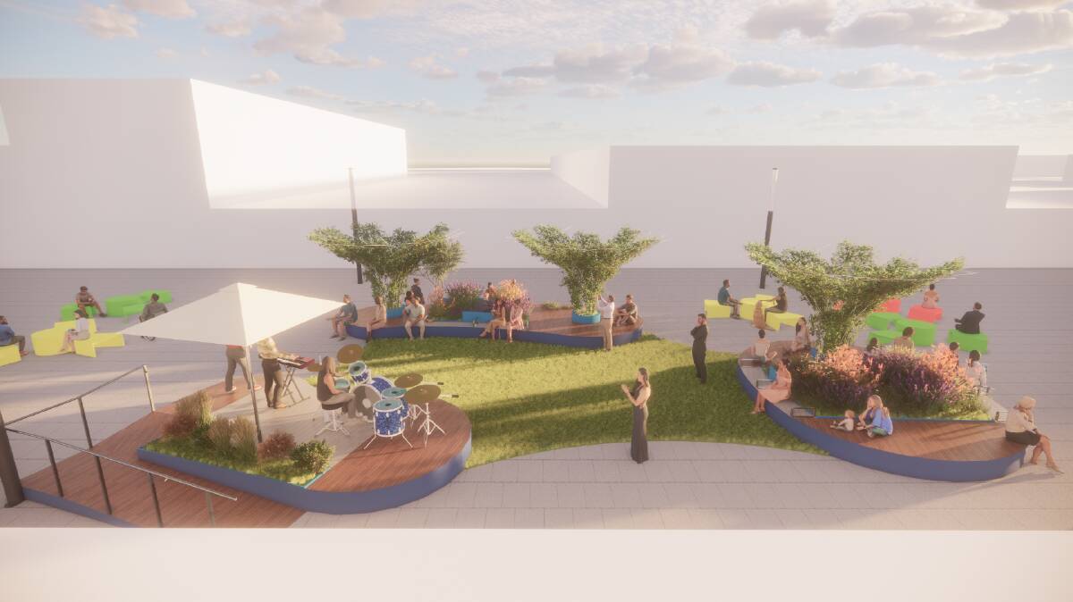An artist's impression of landscaping works at Hargreaves Mall. Image supplied