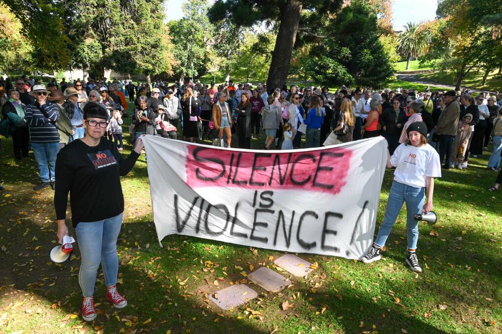 No More rally against gendered based violence at Rosalind Park on Sunday. Pictures by Enzo Tomasiello