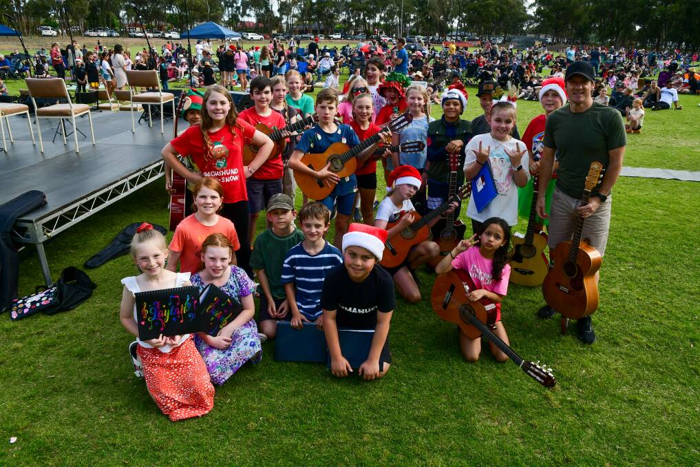 The Maiden Gully Primary School band at the Maiden Gully Christmas carols on Sunday. Picture by Enzo Tomasiello