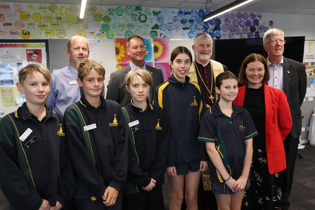Students, representatives of the school and the Catholic Diocese of Sandhurst with Member for Bendigo Lisa Chesters. Picture supplied