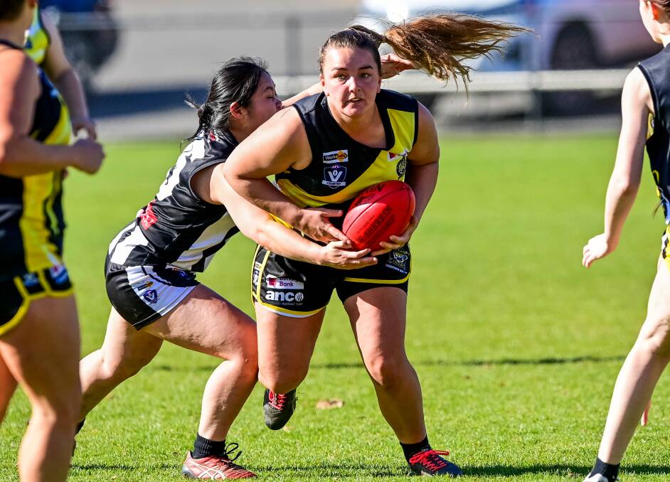 Woorinen is through to the 2023 CVFLW grand final after beating Eaglehawk by eight points on Friday night. Picture by Brendan McCarty 