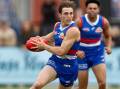 Harvey Gallagher in action during a pre-season match for the Western Bulldogs. Picture by Gettyimages