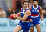 Harvey Gallagher in action during a pre-season match for the Western Bulldogs. Picture by Gettyimages