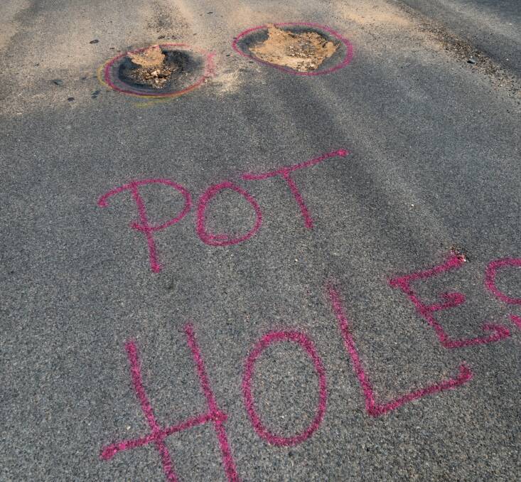 Earlier this year, one Kangaroo Flat resident took matters into their own hands when pot holes appeared on Allingham Street. Picture by Enzo Tomasiello