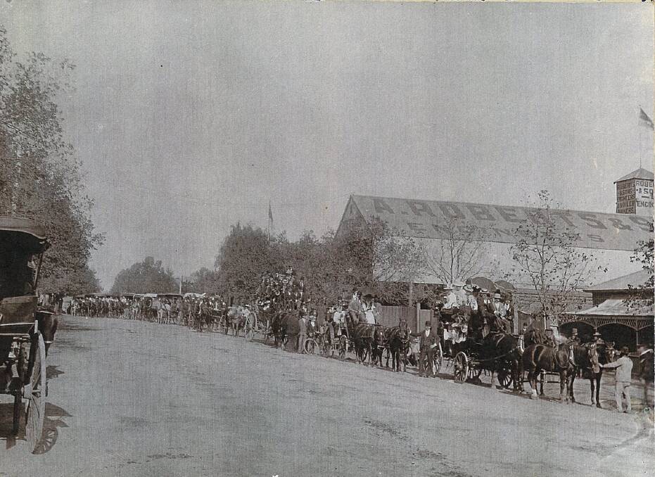 Carriages head to Cherry Tree for the United Iron Works annual picnic in April 1897. Picture: CONTRIBUTED
