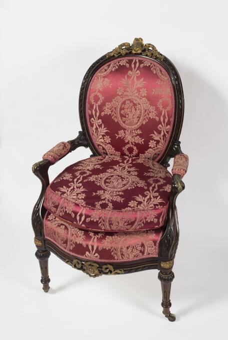 Louis XV chair, circa 1850, bronze, wood, brass, fabric. Collection Bendigo Art Gallery. RHS Abbott Bequest Fund 1997. Photo: Ian Hill