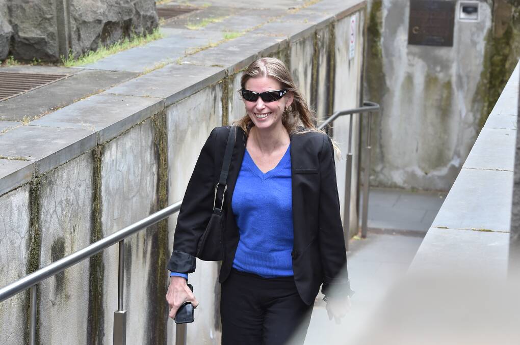 Dialogue: Elise Chapman outside court during a previous VCAT hearing in November last year. Picture: NONI HYETT
