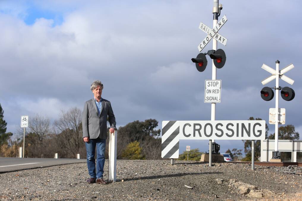 Scott Ramsay says two level crossings in White Hills are an accident waiting to happen and called on local member and Public Transport Minister Jacinta Allan to act. Picture: GLENN DANIELS