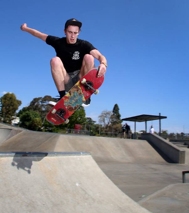 Skaters and BMX riders demonstrate their skills at the McKern Skate Park in Eaglehawk.