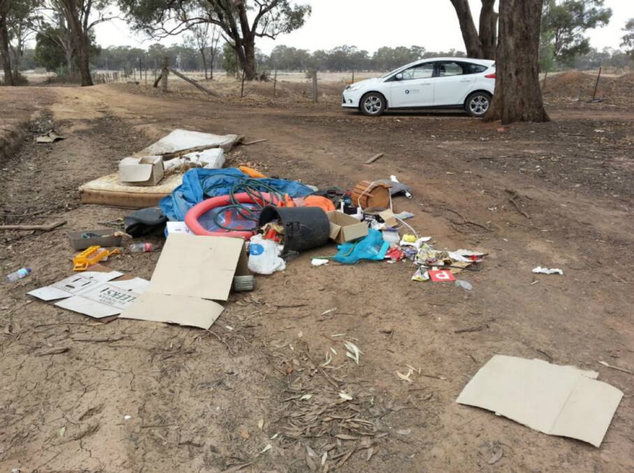 Illegal: Rubbish dumped at Coliban Water's sewage treatment plant in Epsom. Trespassers have caused $7000 damage in the past six months. Picture: CONTRIBUTED