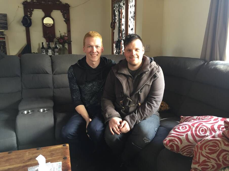 BACKING YES: Delacombe residents Jak Voegele and his fiance Steve Hocking are determined to marry in the next 18 months.