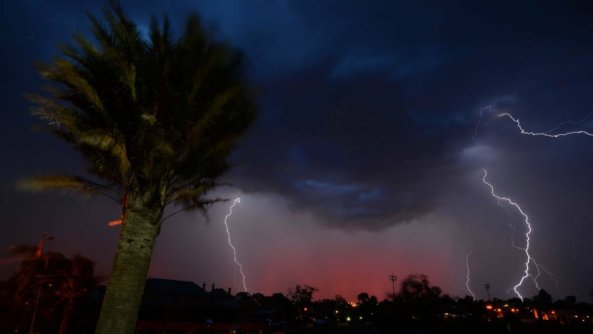 TROPIC THUNDER: A 2015 lightning storm hits Bendigo, as seen from the base of Rosalind Park tower. Picture: JIM ALDERSEY
