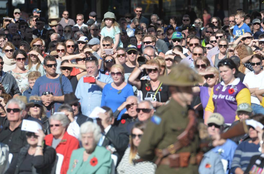 2016 Anzac Day parade and ceremony at the Bendigo RSL. Picture: DARREN HOWE
