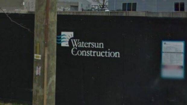 Signage for Watersun Construction at a Blackburn site in September. Photo: Google
