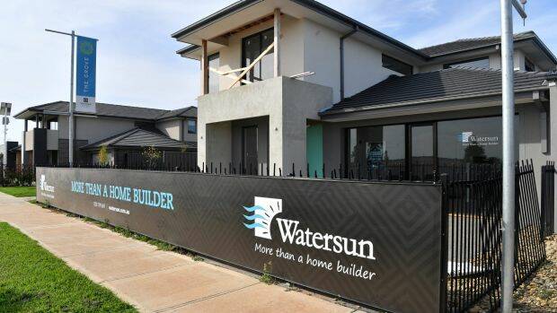 An unfinished Watersun display home in Tarneit. The property is held in the name of a separate company, Watersun Land Holdings.  Photo: Joe Armao
