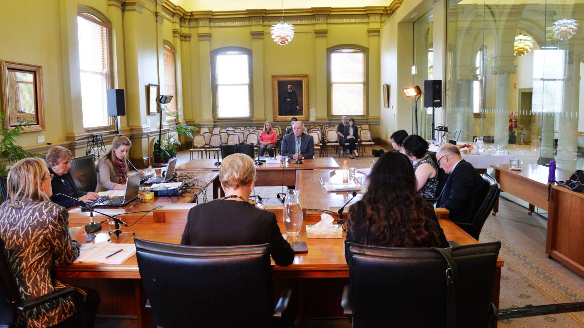 The inquiry into autism services in Victoria sits in Bendigo earlier this year. Picture: DARREN HOWE