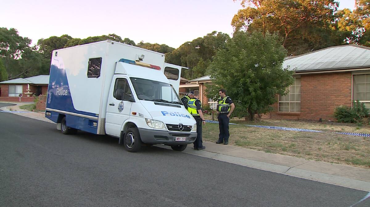 Police at the scene in Pauline Court, Kangaroo Flat.