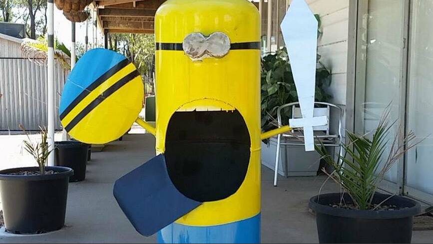The homemade minion sculpture stolen from a Prouses Road property in February this year.