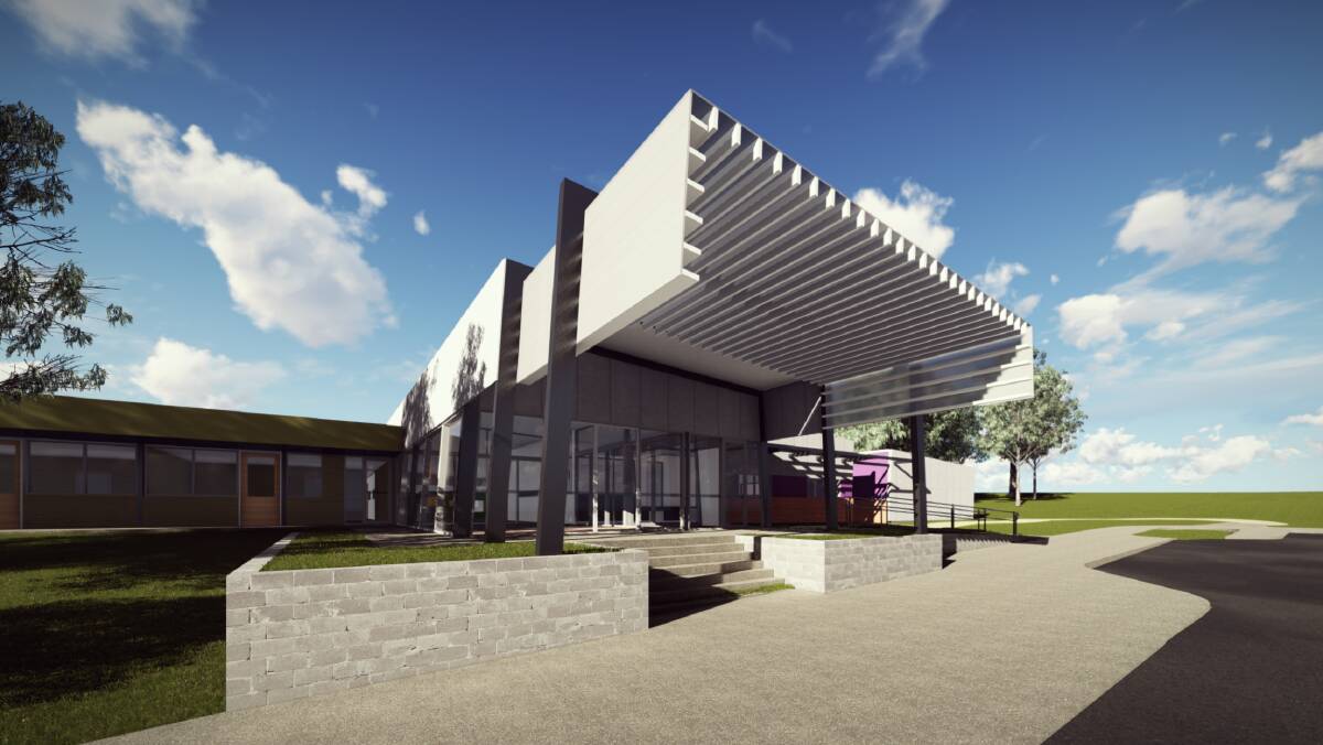 An artist's impression of the new entrance to Kalianna School. Image: E+ Architecture