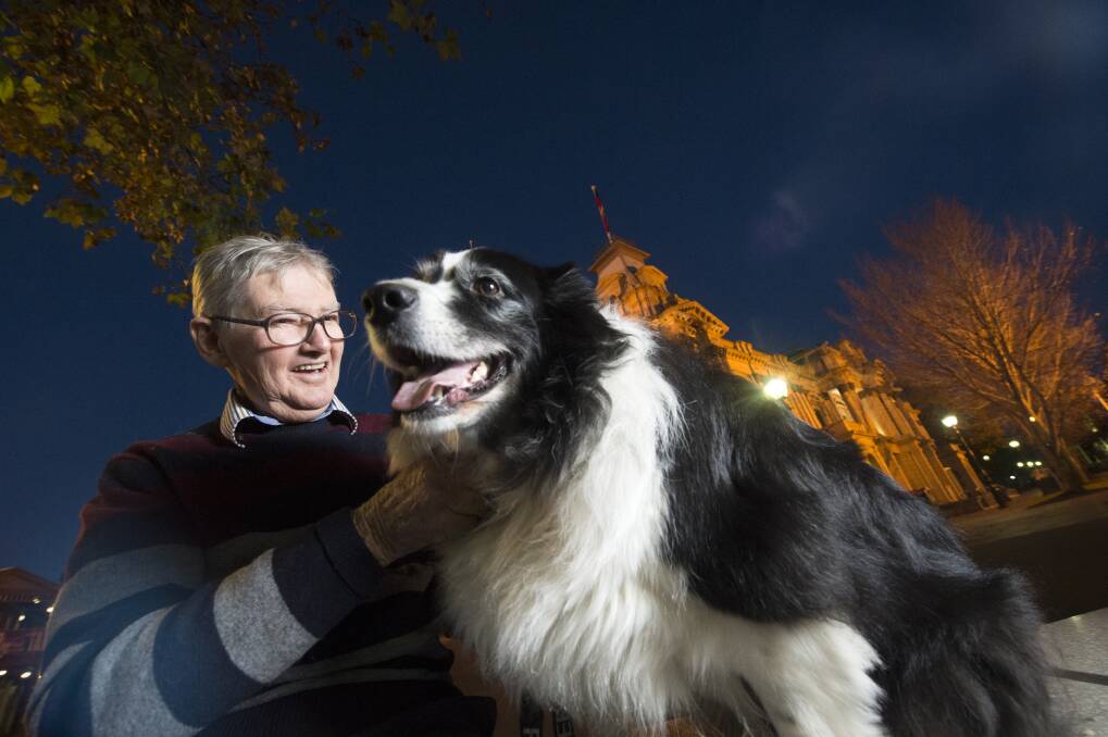 George Buckle has been reunited with his Border collie Rose. Picture: DARREN HOWE