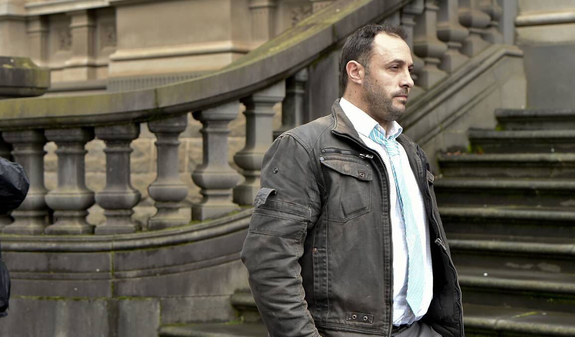 James Calleja leaves the Bendigo Magistrates' Court after a hearing earlier this year.
