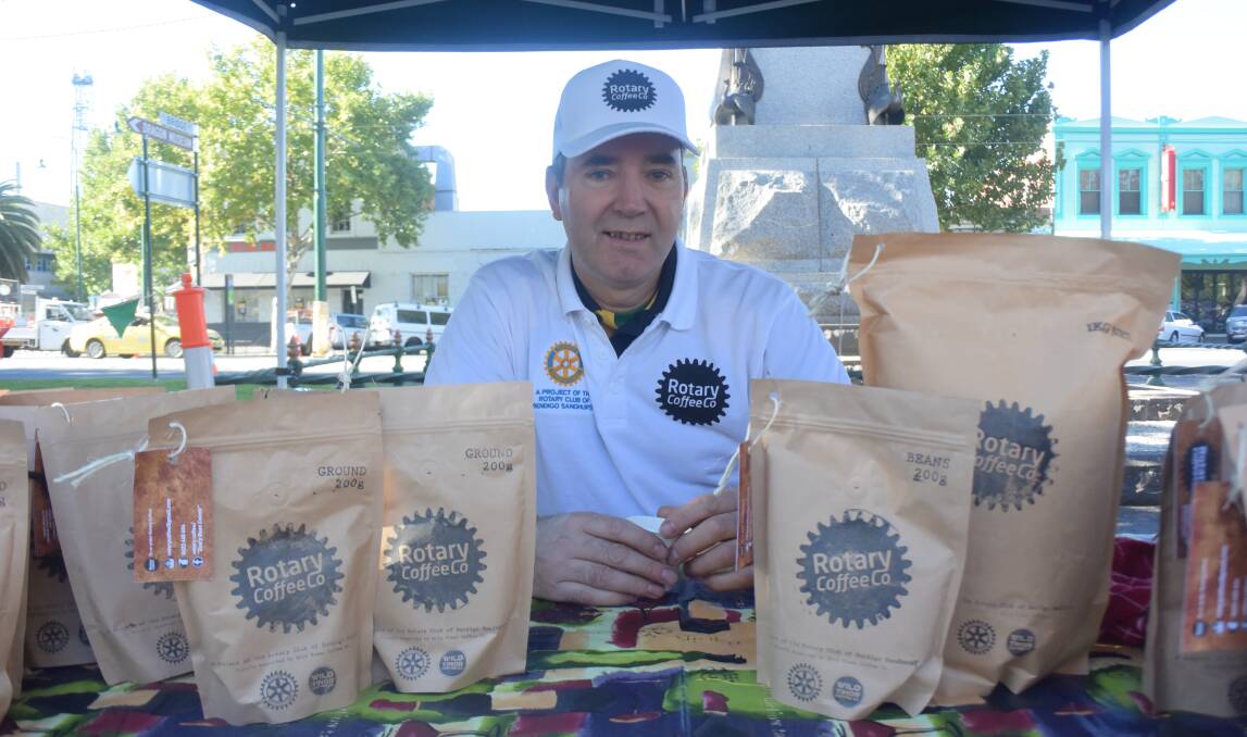 Martin Ruffell at the Rotary Club coffee stand.