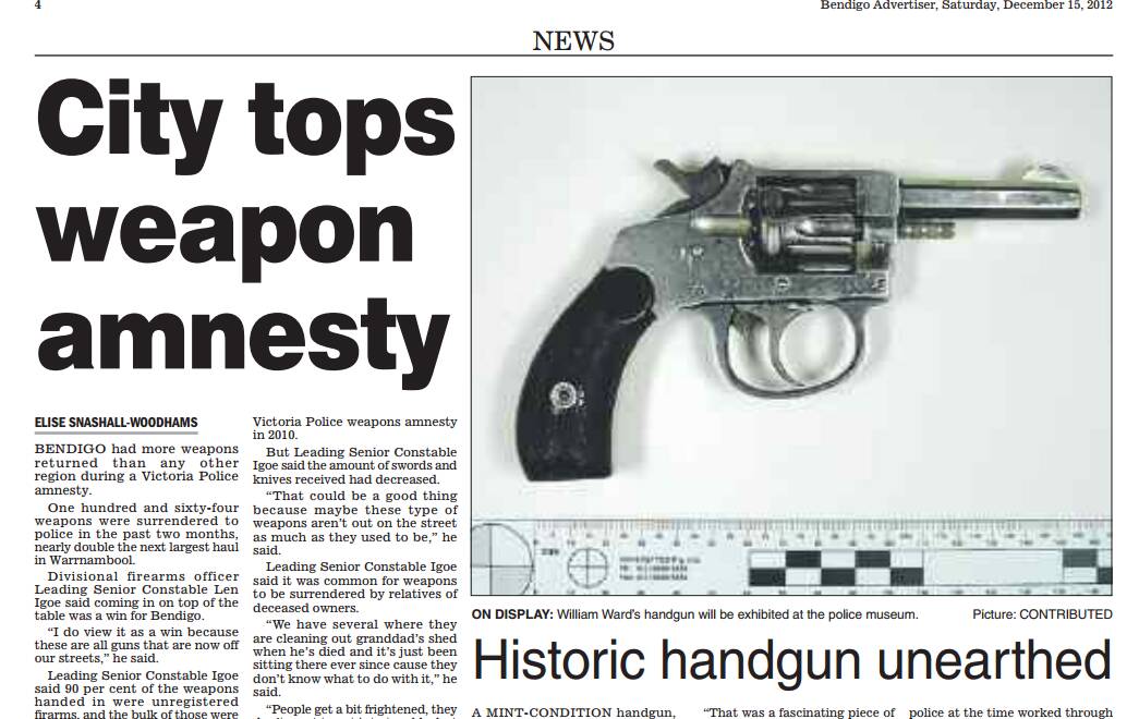 The results of the previous gun amnesty in Bendigo, run by the state government in 2012.