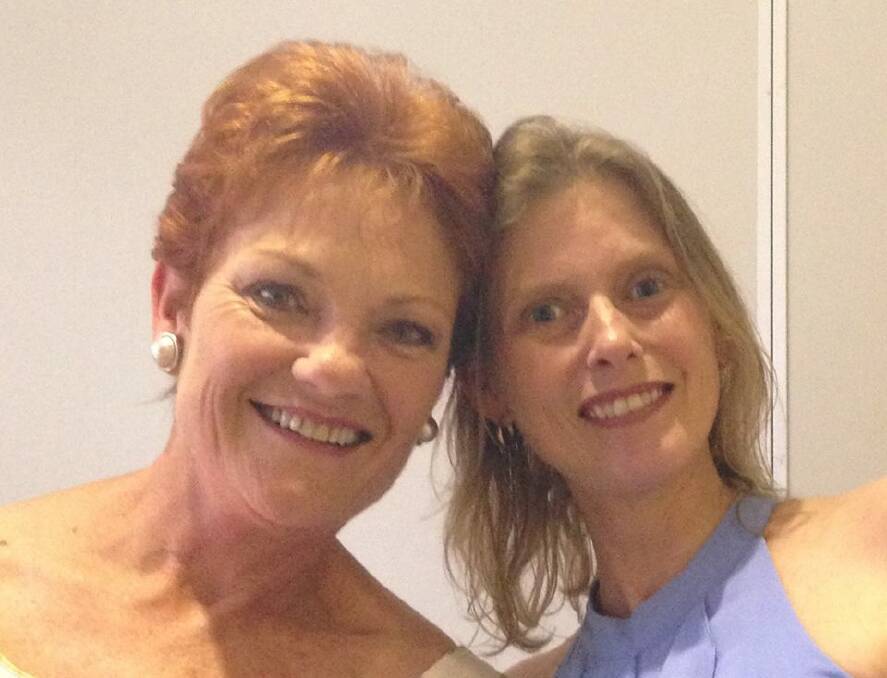 Pauline Hanson and Elise Chapman in Bendigo together last year, posted on her Facebook page when she announced her candidacy for the One Nation party.