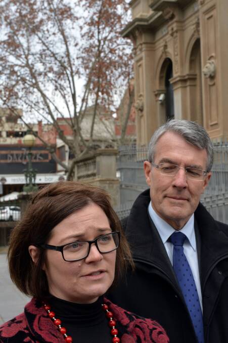 Lisa Chesters and shadow Attorney-General Mark Dreyfus in Bendigo on Thursday. Picture: BRENDAN McCARTHY
