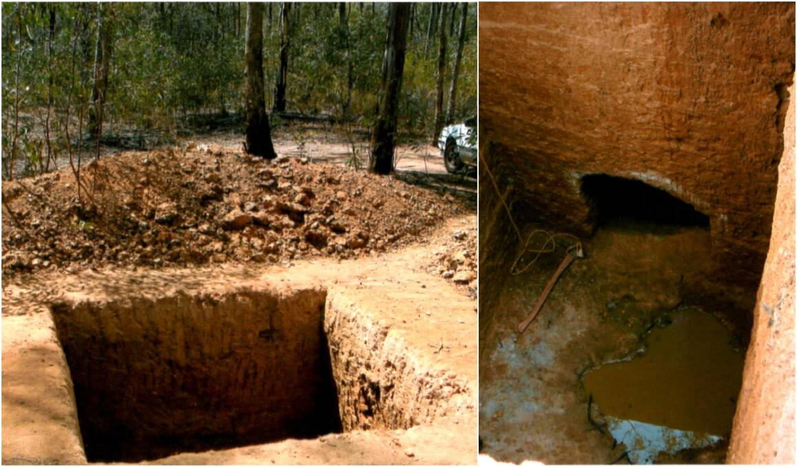 The mine shaft north of Dunolly hand-dug by Robert Brown. Forest Fire Management Victoria filled it in recently in preparation for a planned burn.