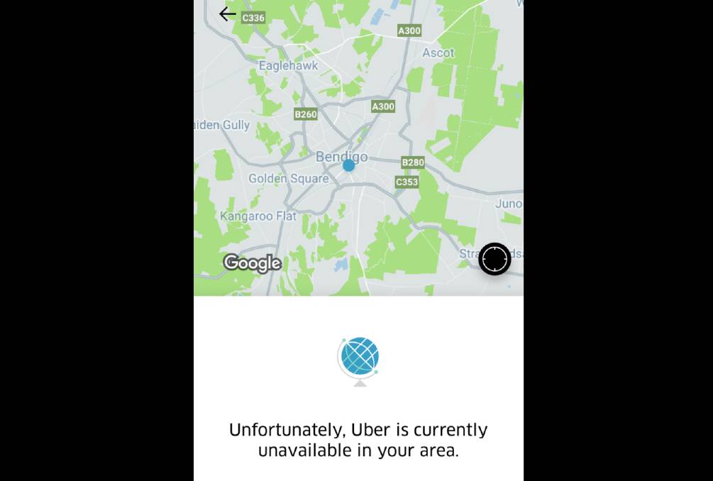 Uber is yet to take off in Bendigo.