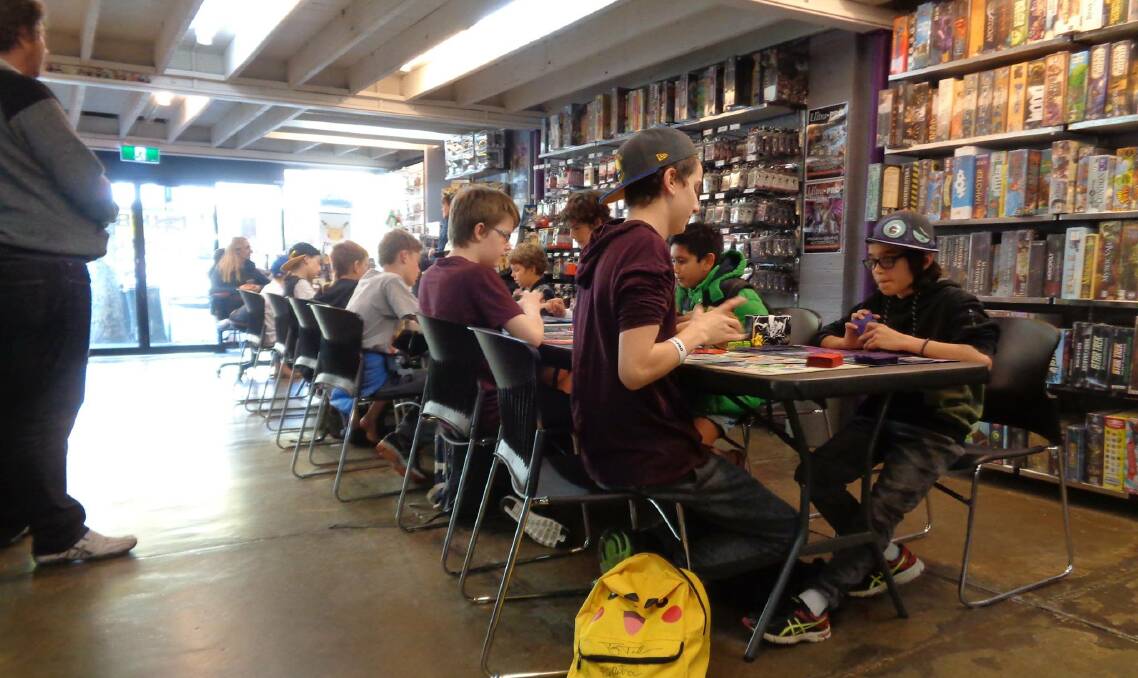 Players compete at a League Cup Pokémon tournament in Bendigo, attracting 44 players from across the state. Picture: Guf, Facebook