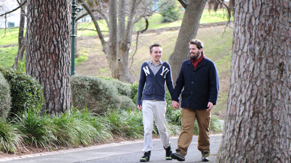Bendigo's  Richard Tole and Noah Pinder have been in a relationship for six years. They hope marriage equality will be achieved so more issues affecting same-sex couples can receive attention. Picture: NONI HYETT