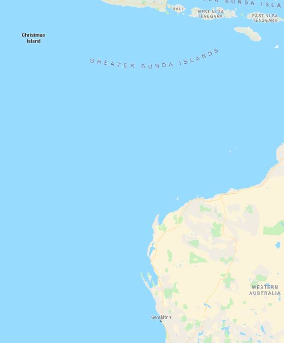 The location of Christmas Island in the Indian Ocean, about 2000 kilometres from the coast of Australia. Image: Google