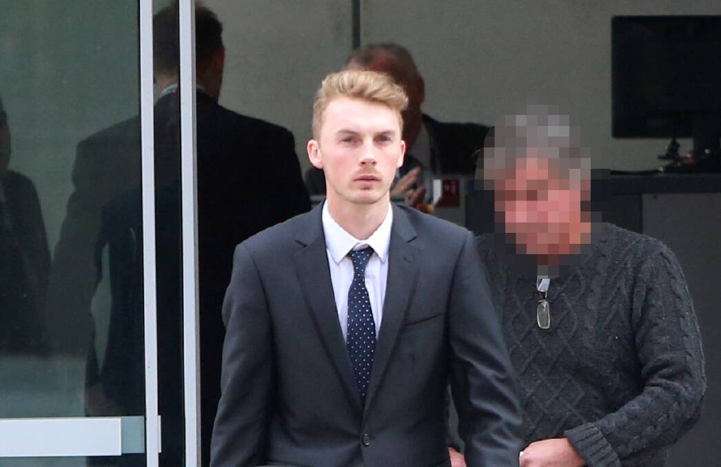 Aaron Warren Camm leaves the Bendigo Magistrates' Court on Wednesday after pleading guilty to hacking charges.