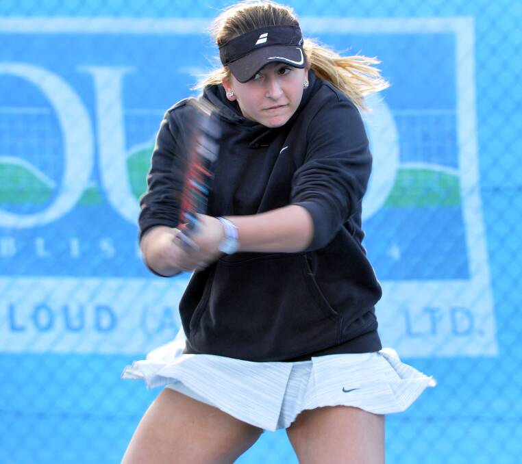 BACKHAND DRIVE: Alessia Roso in her semi-final victory in the 18-and-under girls singles. 