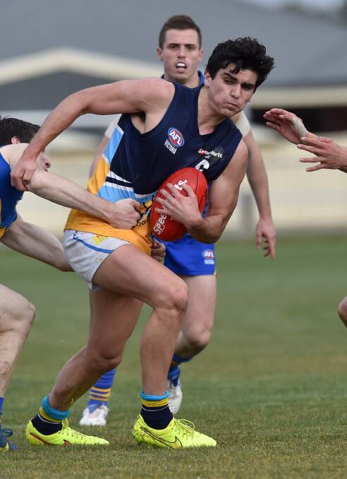 STRENGTH: Tommy Cole in action for Bendigo. Picture: JODIE WIEGARD  