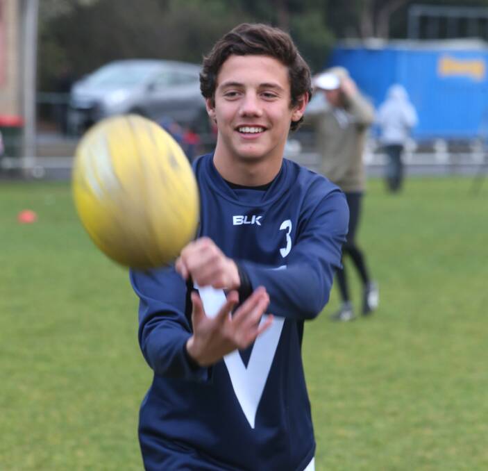 SKILFUL: Golden Square's Jye Caldwell will play a key role in the midfield for Victoria's under-15 team at the School Sport Australia football championships in Geelong. Picture: PETER WEAVING  