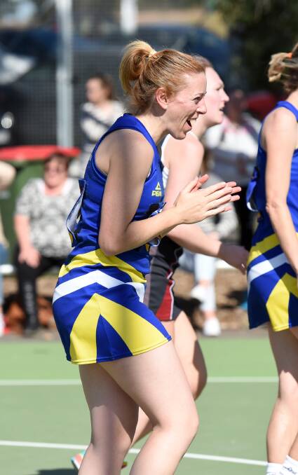 CELEBRATION: Golden Square goal shooter Jody Richards has had plenty to cheer about in her 250-game career with the Bulldogs. Picture: Jodie Wiegard