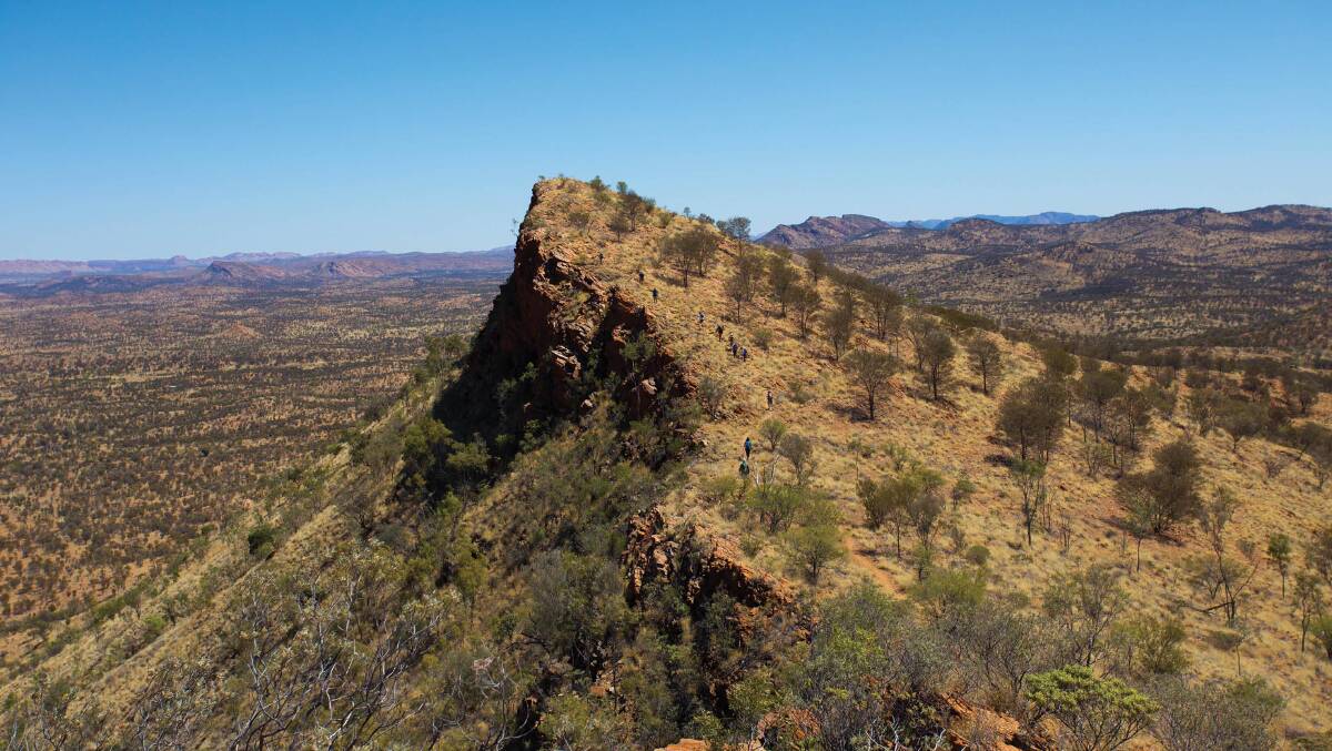  Exploring classic Central Australian scenery on the Larapinta Trail. 