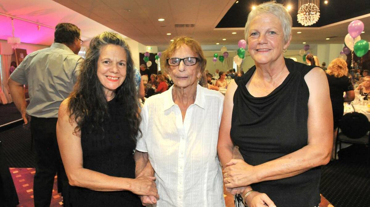 Inaugural Women of Achievement award recipients Gayle Maddigan, Val Campbell and Karen Riley at the Zonta Club of Bendigo's 2016 International Women's Day dinner. Picture: NONI HYETT