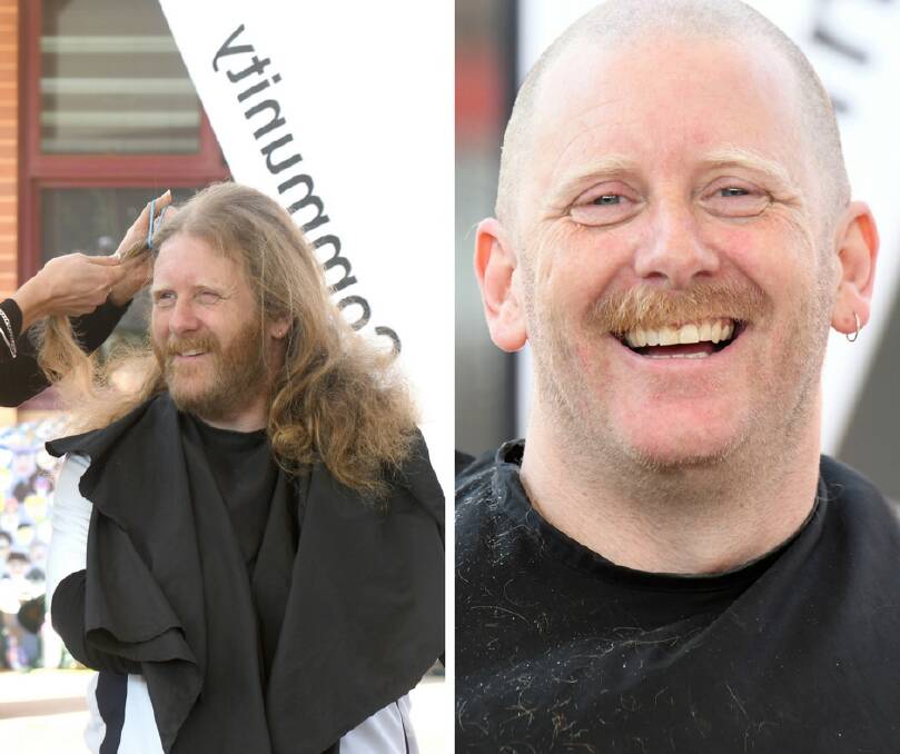 Before and after Jason Hague's shave.