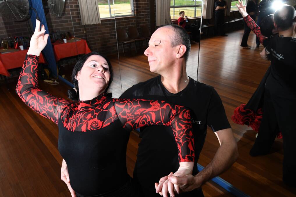 Kerrin Shortis with dance partner Robert Denton. To learn more about the competition, click on this image. Picture: NONI HYETT