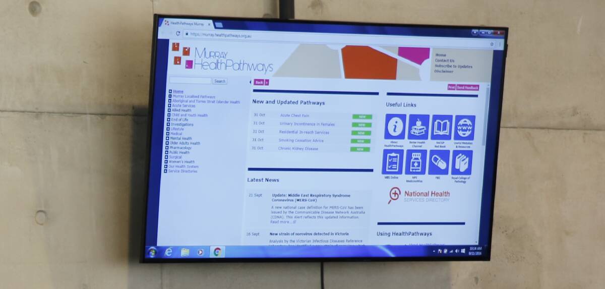 NEW APPROACH: A screen bearing the new Murray HealthPathways web-based portal, launched on Wednesday.