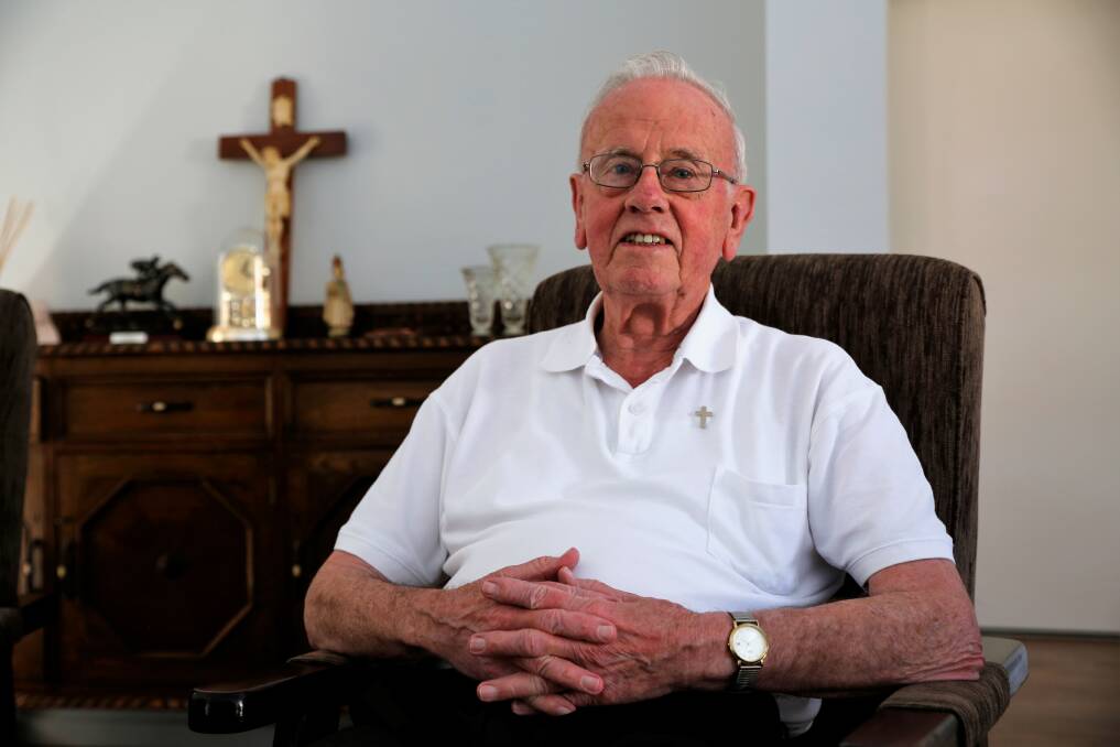 The Reverend Father Ted Harte, who served as parish priest of Holy Rosary Church in White Hills for 37 years, will be awarded a Medal of the Order of Australia. Picture: EMMA D'AGOSTINO