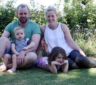 SISTER ACT: Lucinda Ryan, her husband Anthony and their two children. Lucinda is recieving treatment for stage four melanoma. Picture: SUPPLIED