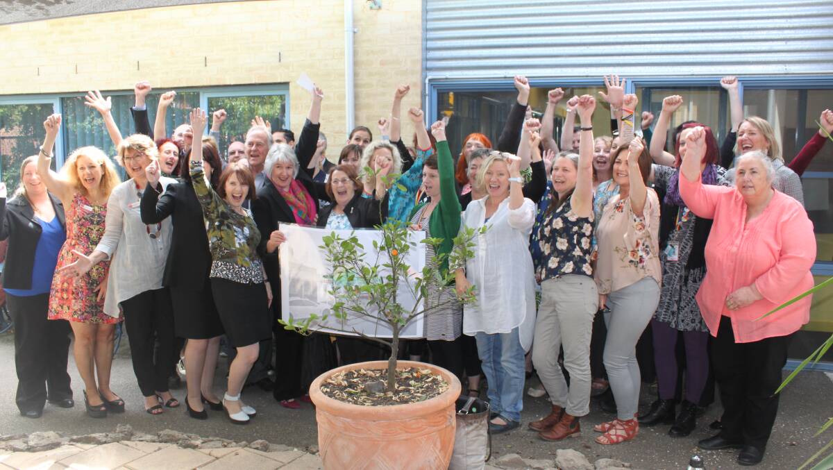 Cobaw Community Health Services staff, Member for Macedon Mary-Anne Thomas and Minister for Health Jill Hennessy celebrate funding for new health hub at Kyneton. Picture: SUPPLIED