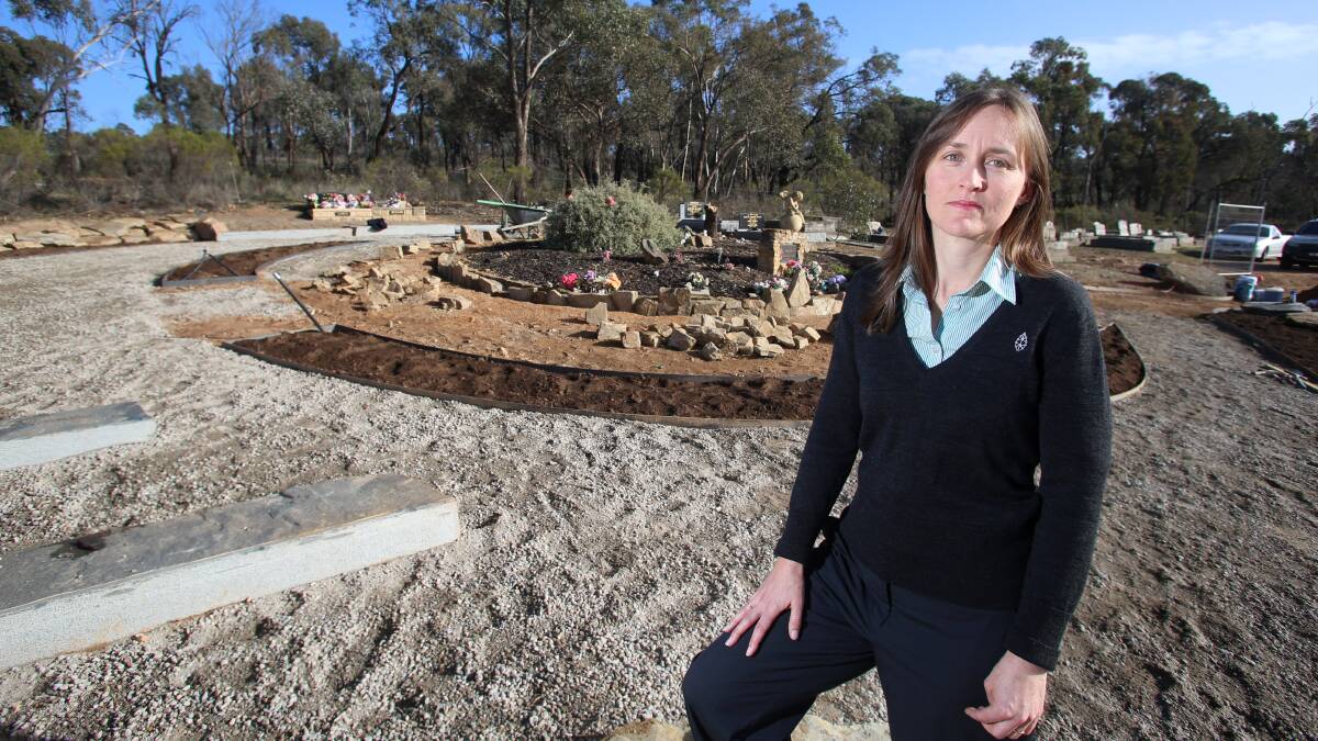 BEAUTIFIED: Joanne Trickey of Remembrance Parks Central Victoria at the Garden of Angels before the tree planting in May. Picture: GLENN DANIELS